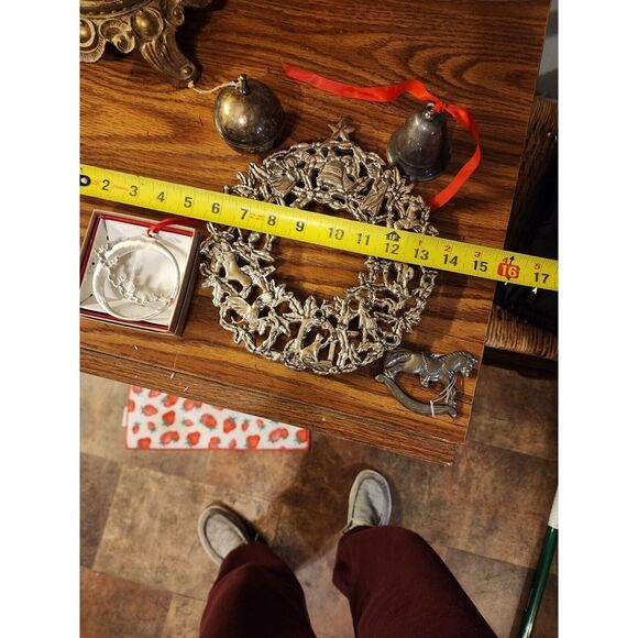 Vintage Silverplate Silver Tone Christmas Decor And Ornament Lot Of 5 - Picture 11 of 13